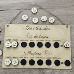 Tableau du comportement enfant en bois | Créa-tiflow