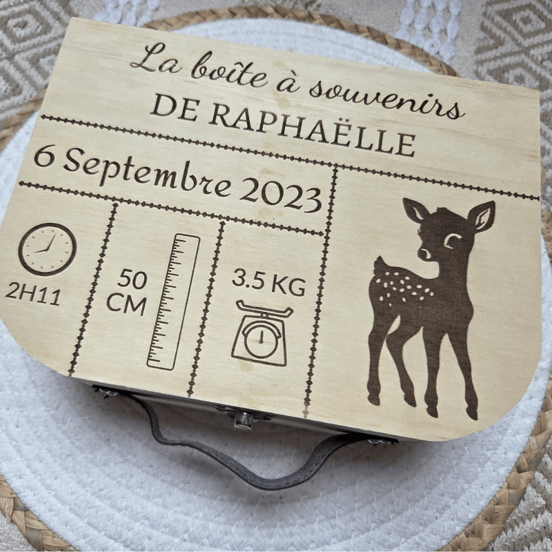 Valisette bébé en bois personnalisée | Créa-tiflow