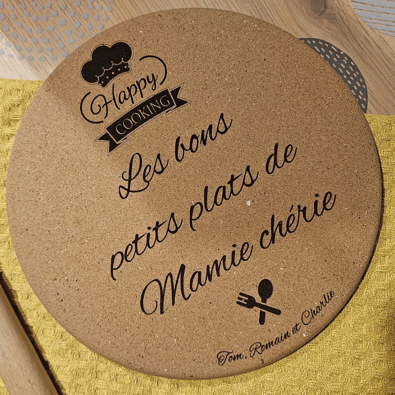 Dessous de plat en liège personnalisable | Créa-tiflow