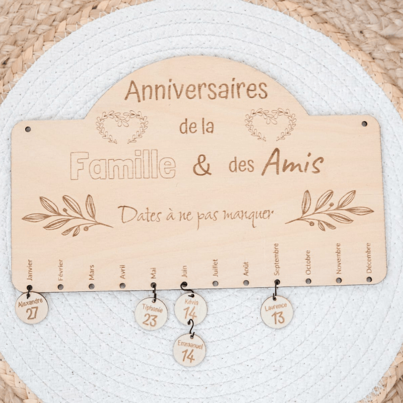 Calendrier des anniversaires en bois | Créa-tiflow
