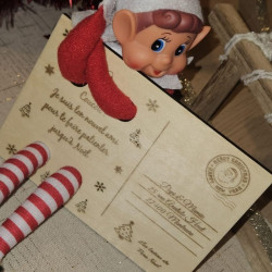 Carte postale de Noël en bois personnalisée | Créa-tiflow