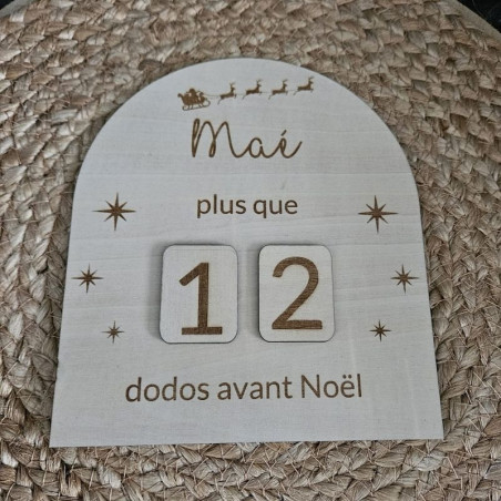 Décompte de Noël en bois personnalisé | Créa-tiflow