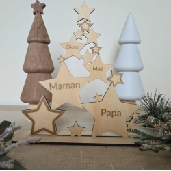 Sapin étoiles personnalisé en bois | Créa-tiflow