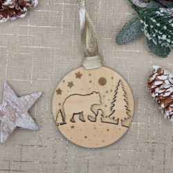 Boule de Noël en bois en relief | Créa-tiflow