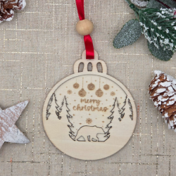 Boule de Noël en bois en relief | Créa-tiflow