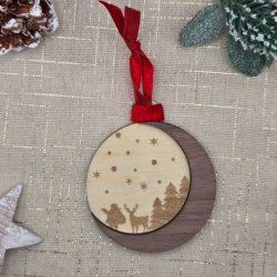 Boule de Noël en bois en relief | Créa-tiflow
