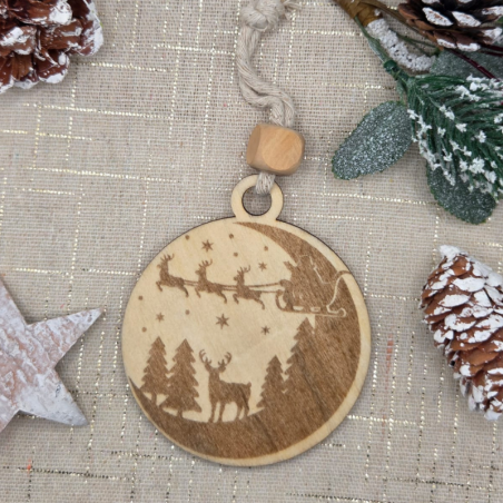 Boule de Noël en bois simple | Créa-tiflow