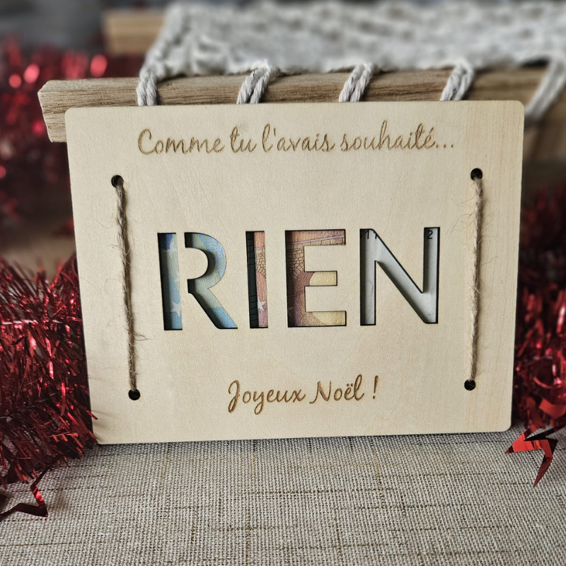 Carte "Rien" à offrir pour Noël | Créa-tiflow