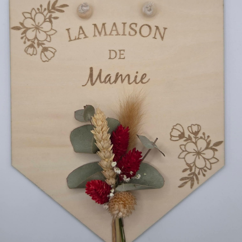 Fanion de porte en bois personnalisé | Créa-tiflow