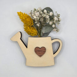 Magnet arrosoir en bois et fleurs séchées | Créa-tiflow