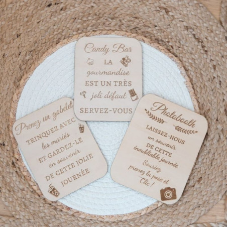 Pancartes de mariage en bois personnalisées | Créa-tiflow