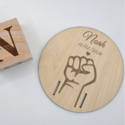 Porte-bracelet de naissance en bois | Créa-tiflow
