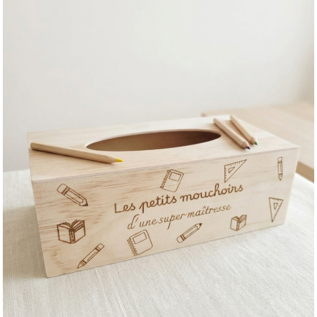 Boîte à mouchoirs personnalisée maîtresse | Créa-tiflow