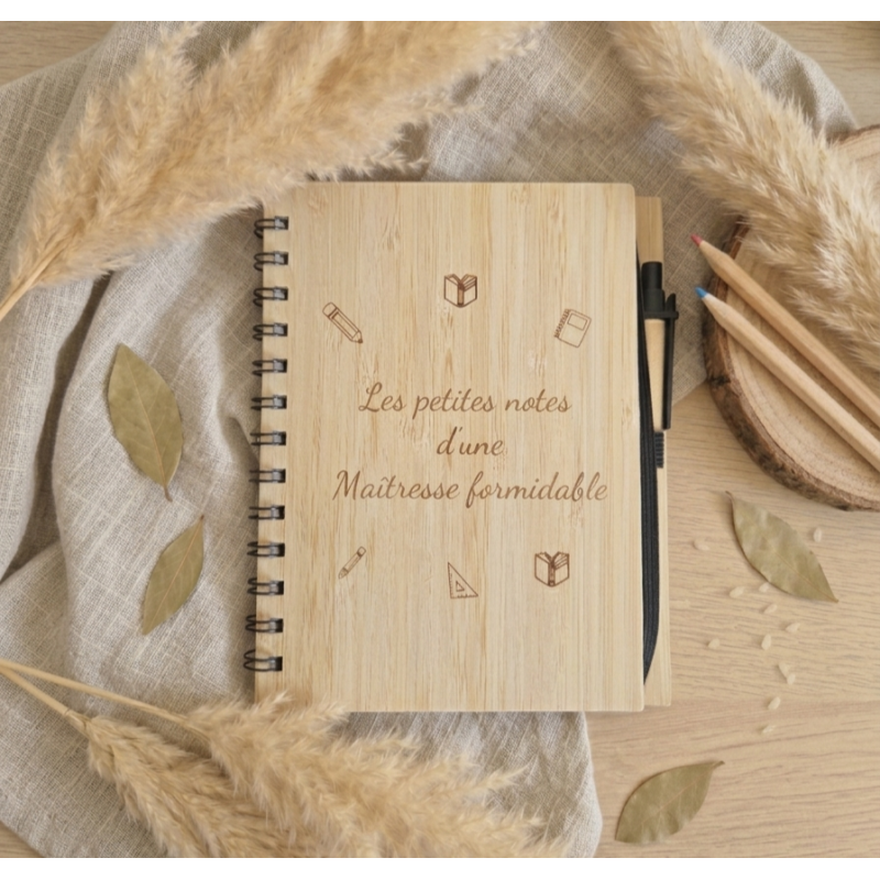 Cahier de notes en bambou personnalisé | Créa-tiflow