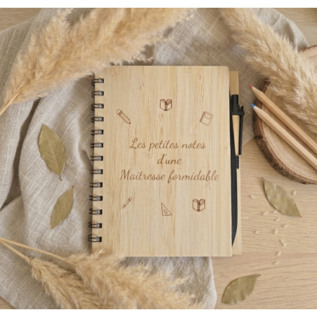 Cahier de notes en bambou personnalisé | Créa-tiflow