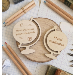 Magnet globe terrestre en bois | Créa-tiflow