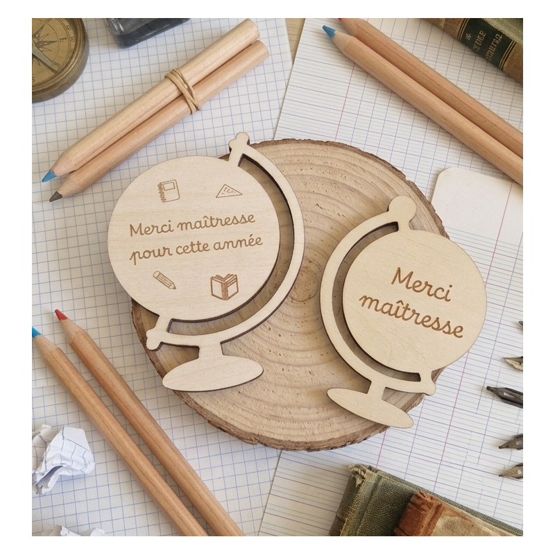 Magnet globe terrestre en bois | Créa-tiflow