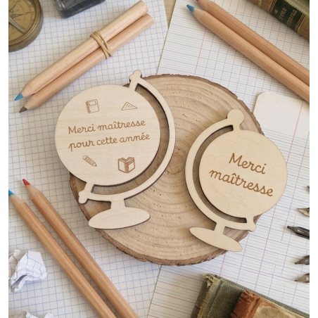 Magnet globe terrestre en bois | Créa-tiflow