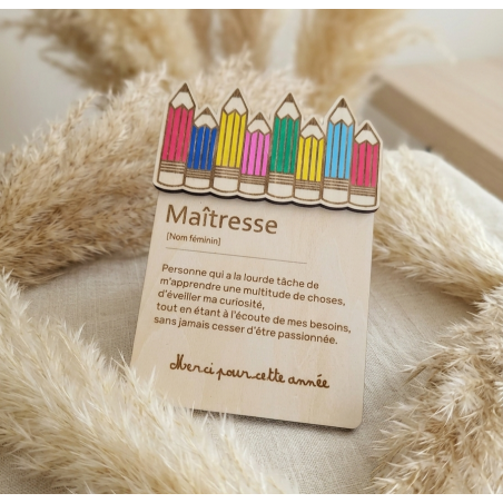 Pancarte décorative "Maîtresse" en bois | Créa-tiflow
