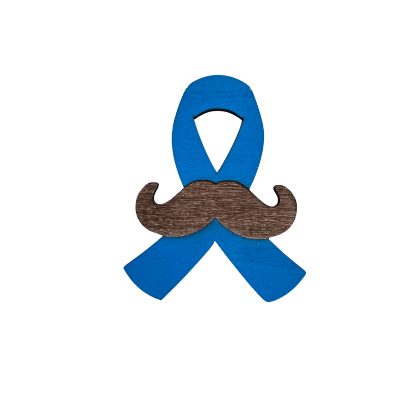 Badge ruban avec moustache gravée