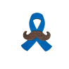 Badge ruban avec moustache gravée