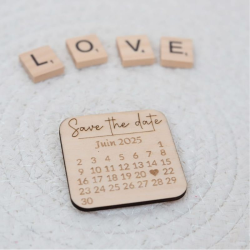Save the date mariage aimanté en bois | Créa-tiflow