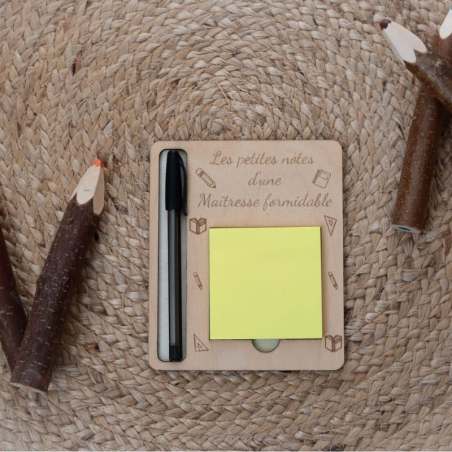 Bloc à post-it en bois personnalisé | Créa-tiflow