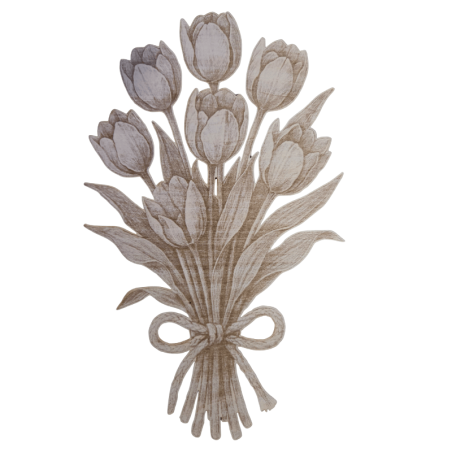 Bouquet de tulipes gravées en bois | Créa-tiflow