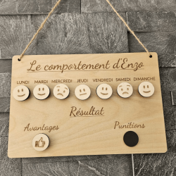 Tableau du comportement enfant en bois | Créa-tiflow